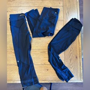 Set of 3 pairs of size 6 women’s lululemon leggings